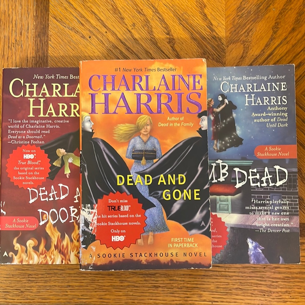 Charlaine Harris Book Lot Club Dead, Dead and Gone, Dead as a Doorbell lot of 3